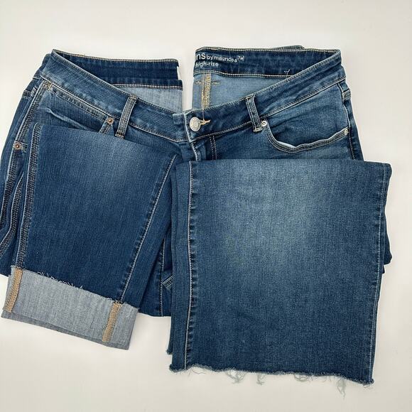 Maurices Denim - M Jeans Maurices 2/Set Jeans Wide Leg Cuffed High Rise 14W Stretchy Comfort